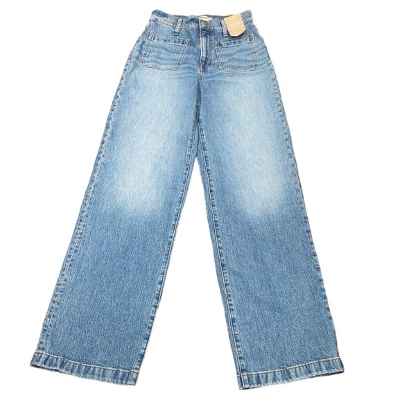 NWT Madewell Tall Emmett Wide Leg Jean Sz 26T Lakecourt Wash 33" Full Length - Picture 3 of 14